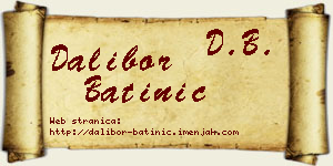 Dalibor Batinić vizit kartica